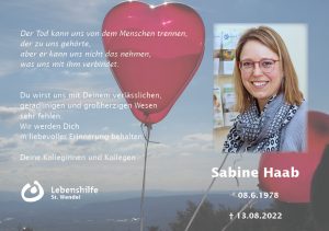 Nachruf Sabine Haab